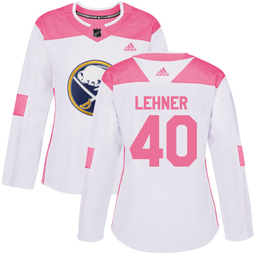 Adidas Sabres #40 Robin Lehner White/Pink Authentic Fashion Women's Stitched NHL Jersey - Click Image to Close